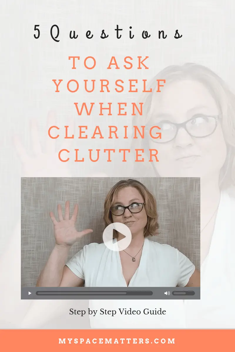 When decluttering your home, ask yourself these 5 questions to help eliminate clutter. Organize your home faster by eliminating clutter. #howtodeclutter #decluttering #itemstodeclutter #thingstogetridof