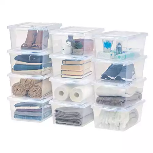 Stackable Clear Storage Bins for Closet